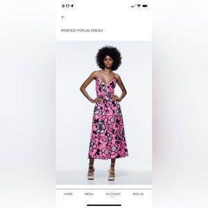 Zara Printed Poplin Dress Size Med